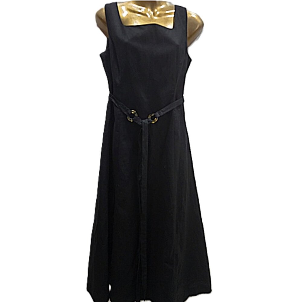 Coldwater Creek Black Linen Blend Dress Size P8
